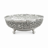 بستنی خوری (پیاله) سه پایه مسی با روکش کروم مدل گلبرگ