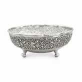 بستنی خوری (پیاله) سه پایه مسی با روکش کروم مدل گلبرگ