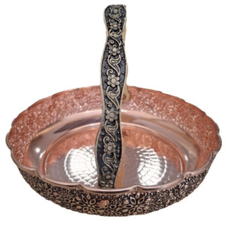 سبد آجیل خوری مسی مدل گلبرگ