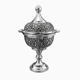 قندان مسی با روکش کروم مدل گلبرگ تک پایه