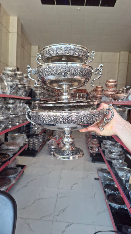 ست ۴ تکه تک پایه سلطنتی گلبرگ روکش کروم