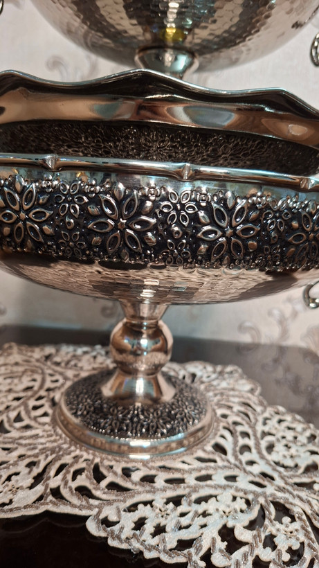 ست ۴ تکه تک پایه سلطنتی گلبرگ روکش کروم